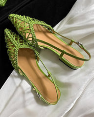 Woven Comfortable Slingback Braided Flat Sandals
