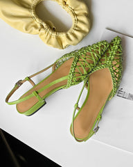 Woven Comfortable Slingback Braided Flat Sandals