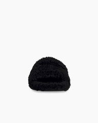 Women's Furry Slide Sandal in Black