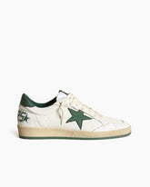 White Nappa Leather Sneaker with Star and Heel Tab