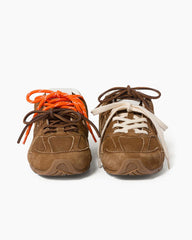 Suede Distressed Finish Mismatched Laces Sneakers