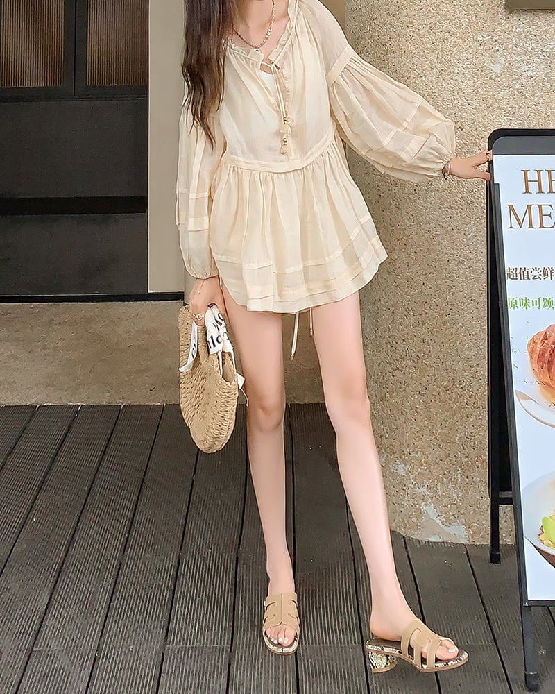 Cutout Strap Leather Mid Block Heel Slide Sandals