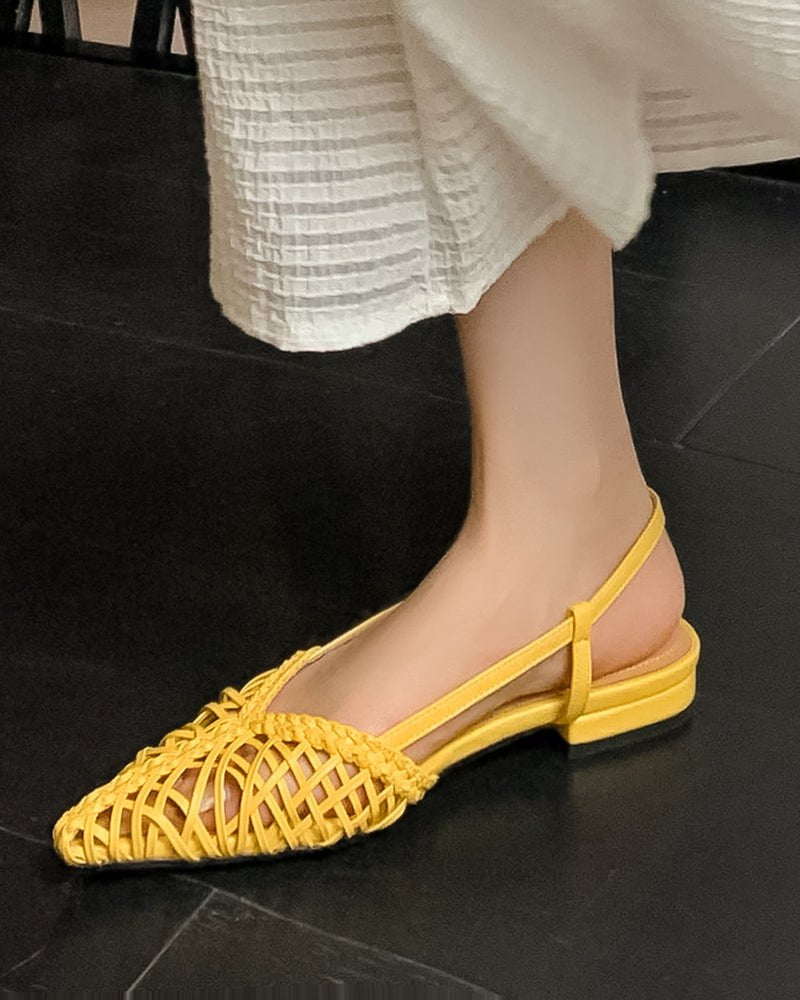 Woven Comfortable Slingback Braided Flat Sandals