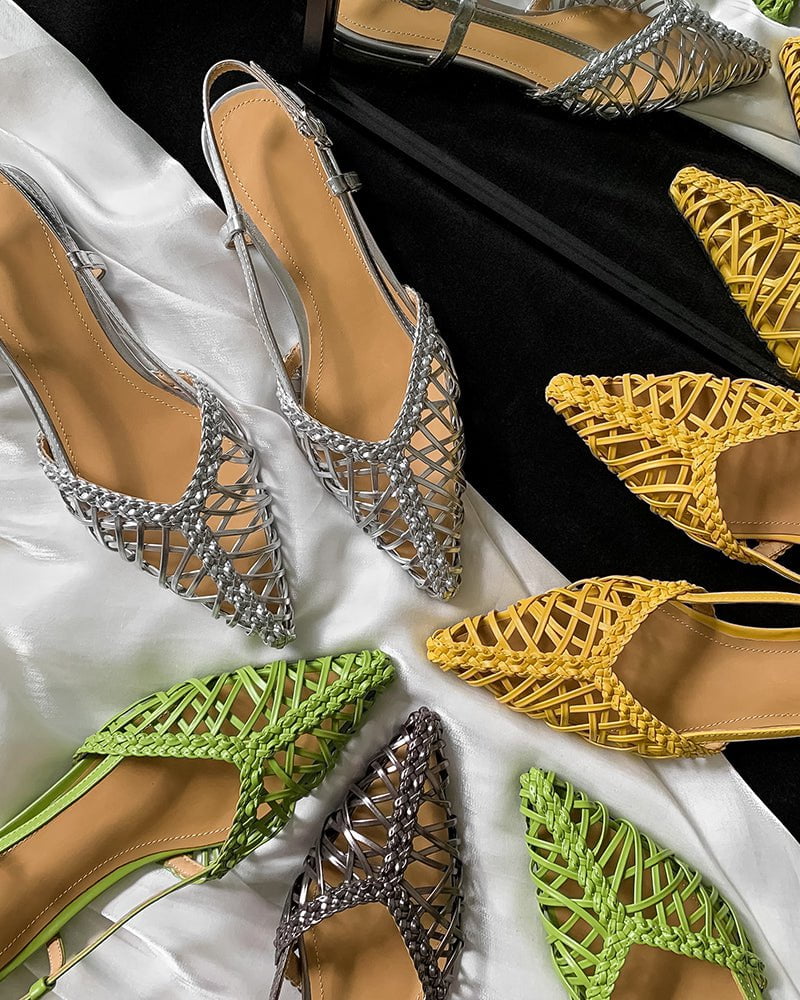 Woven Comfortable Slingback Braided Flat Sandals