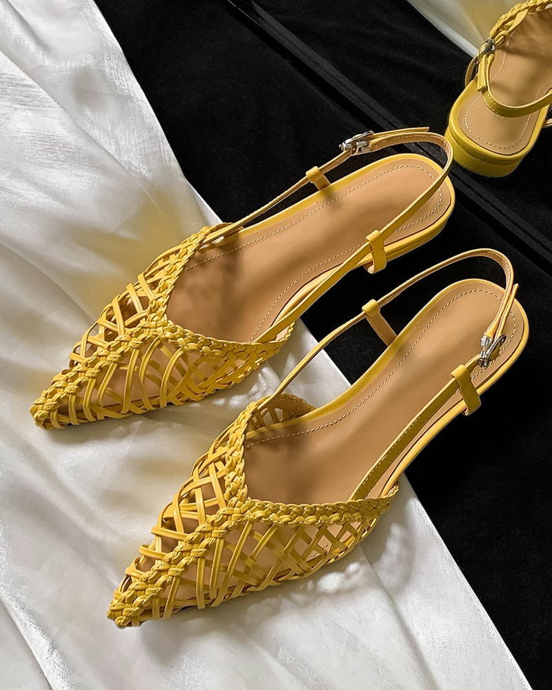 Woven Comfortable Slingback Braided Flat Sandals