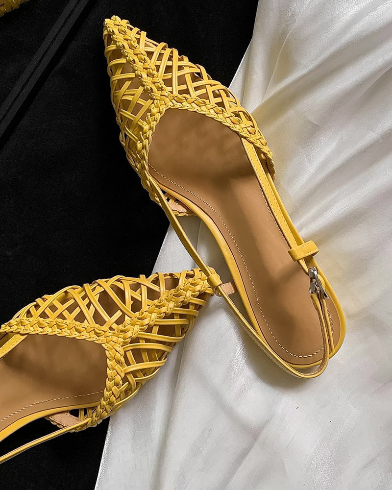 Woven Comfortable Slingback Braided Flat Sandals