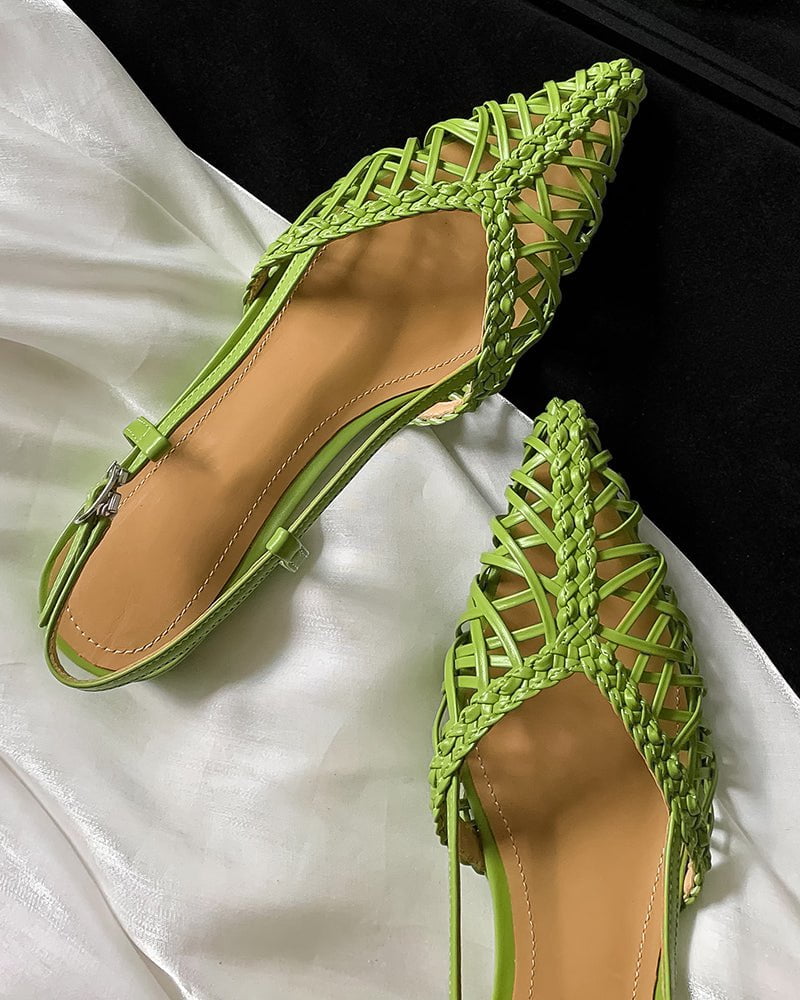 Woven Comfortable Slingback Braided Flat Sandals