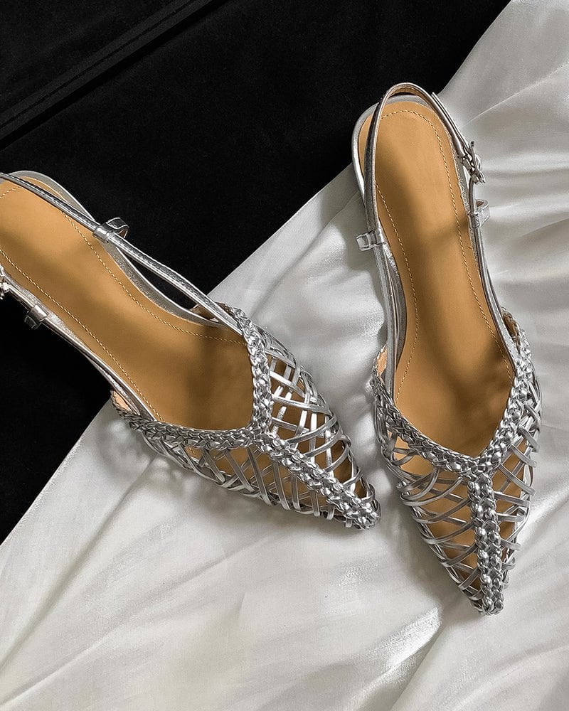 Woven Comfortable Slingback Braided Flat Sandals