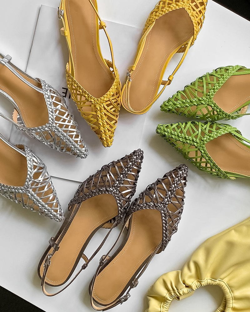 Woven Comfortable Slingback Braided Flat Sandals