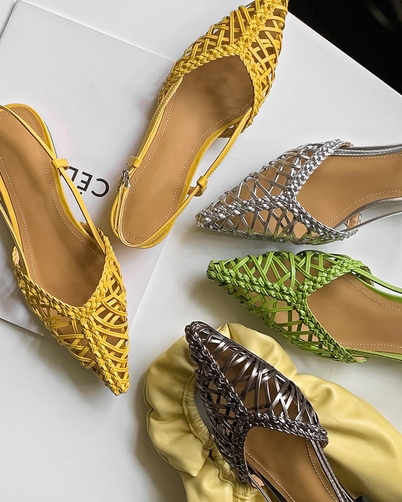 Woven Comfortable Slingback Braided Flat Sandals