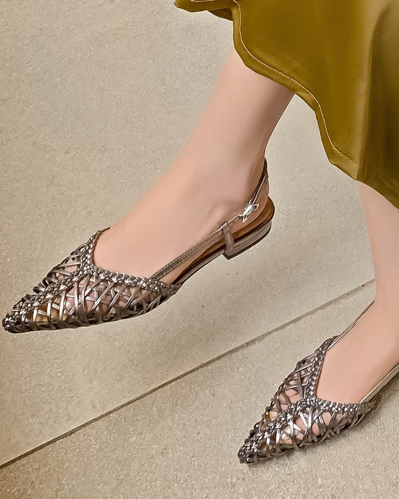 Woven Comfortable Slingback Braided Flat Sandals