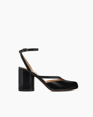 Tabi Leather Split Toe Block Heel Sandals