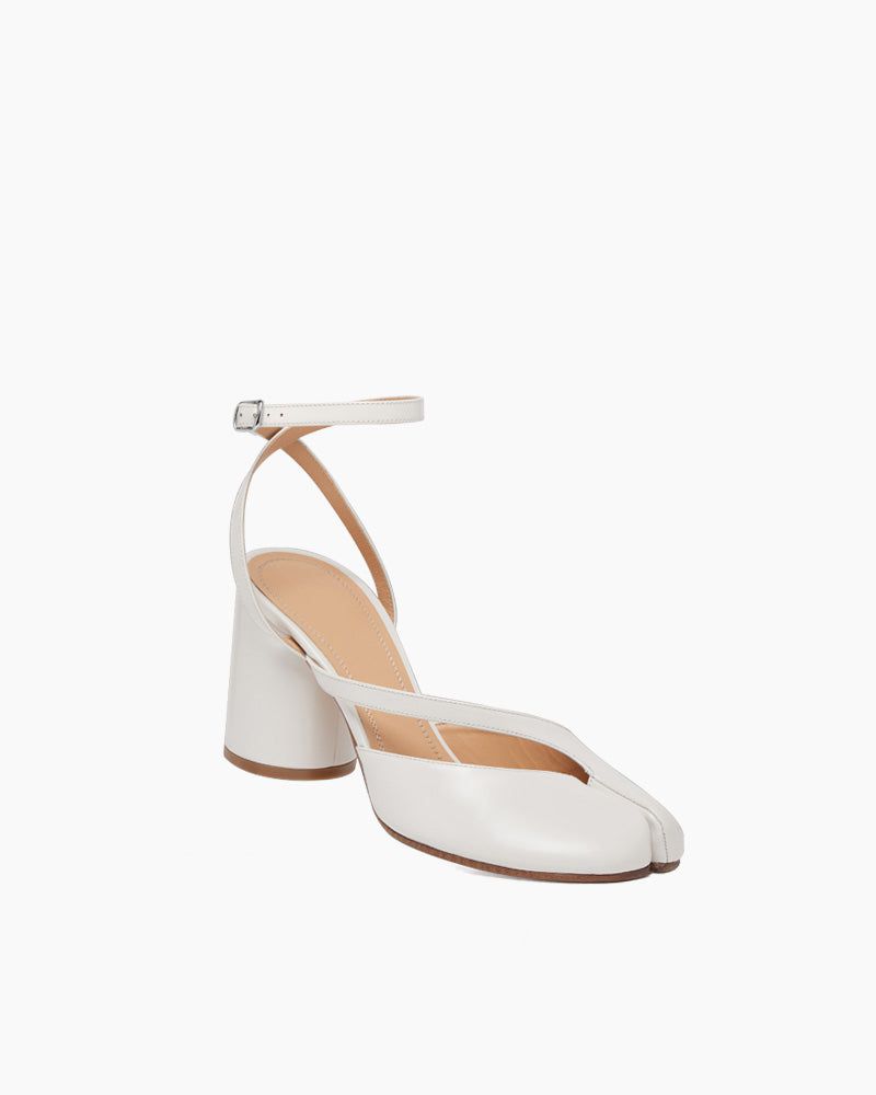 Tabi Leather Split Toe Block Heel Sandals