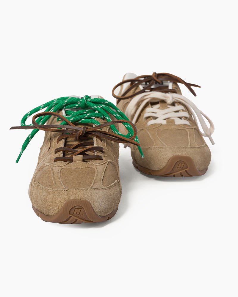 Suede Distressed Finish Mismatched Laces Sneakers
