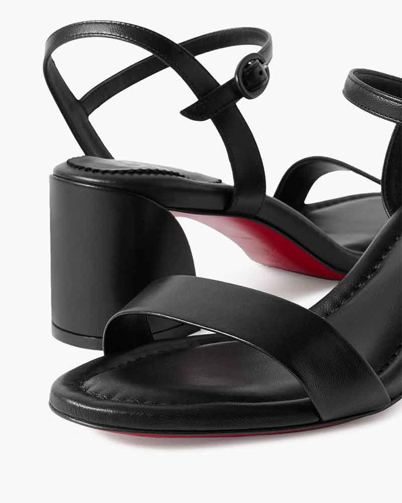 Miss Series - 55mm Leather Block Heel Sandals