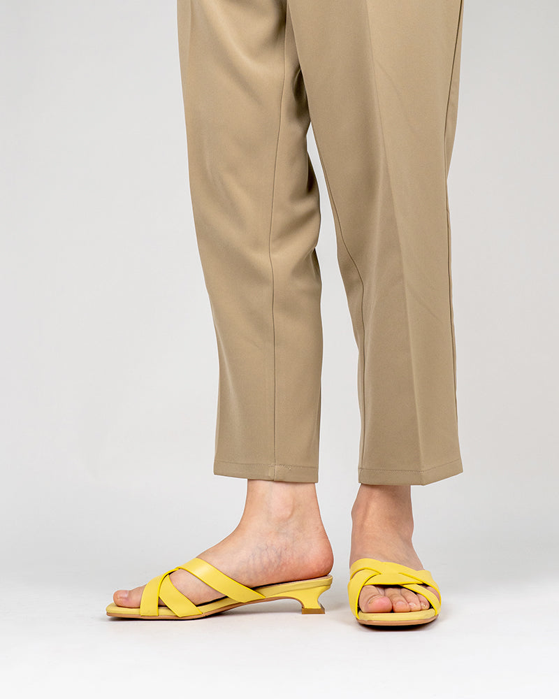 Minimalist Cross Design Solid Color Mule Sandals