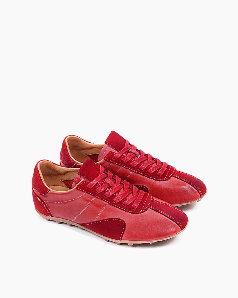 Retro Suede Nappa Leather Textured Sole Sneakers