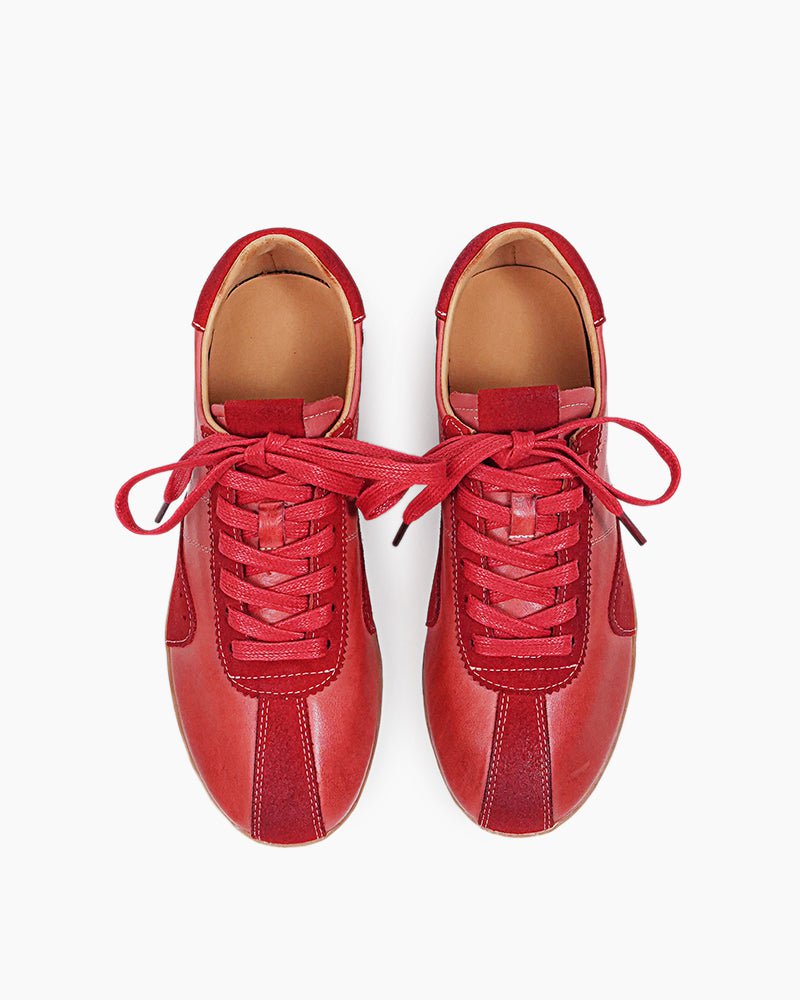 Retro Suede Nappa Leather Textured Sole Sneakers