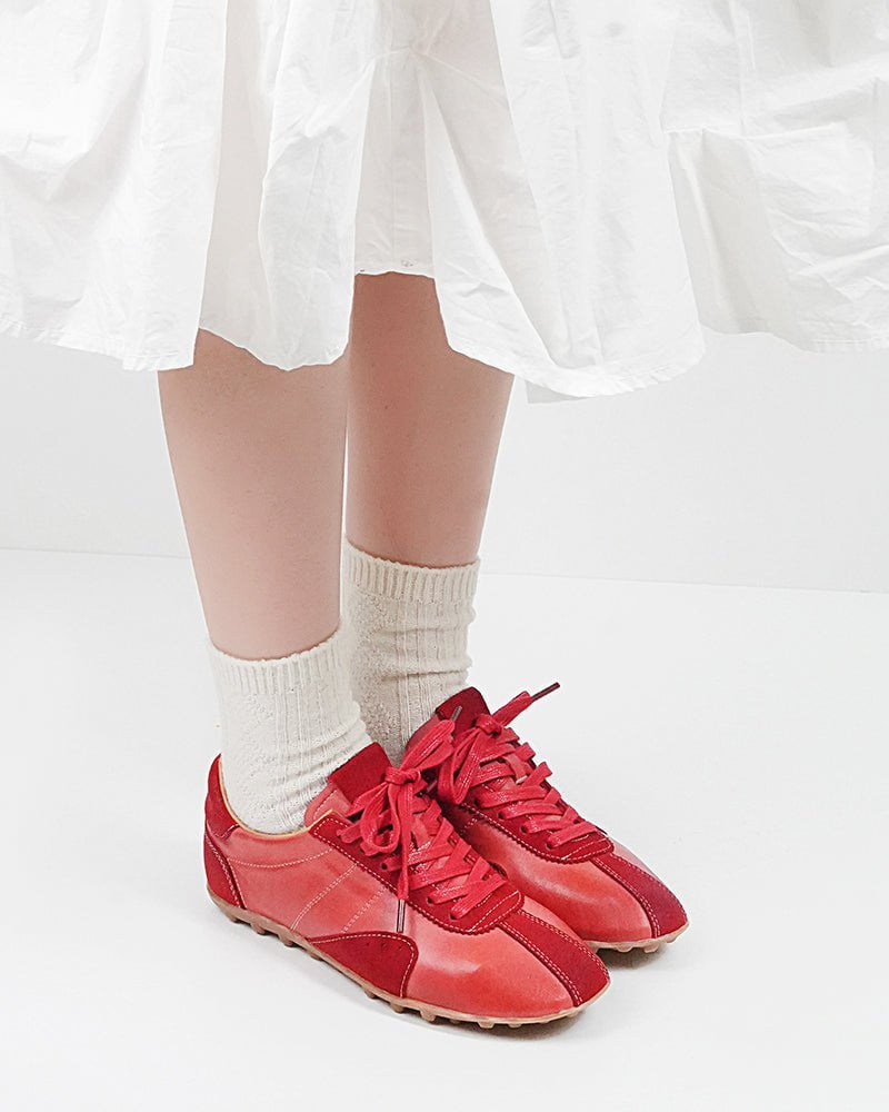 Retro Suede Nappa Leather Textured Sole Sneakers