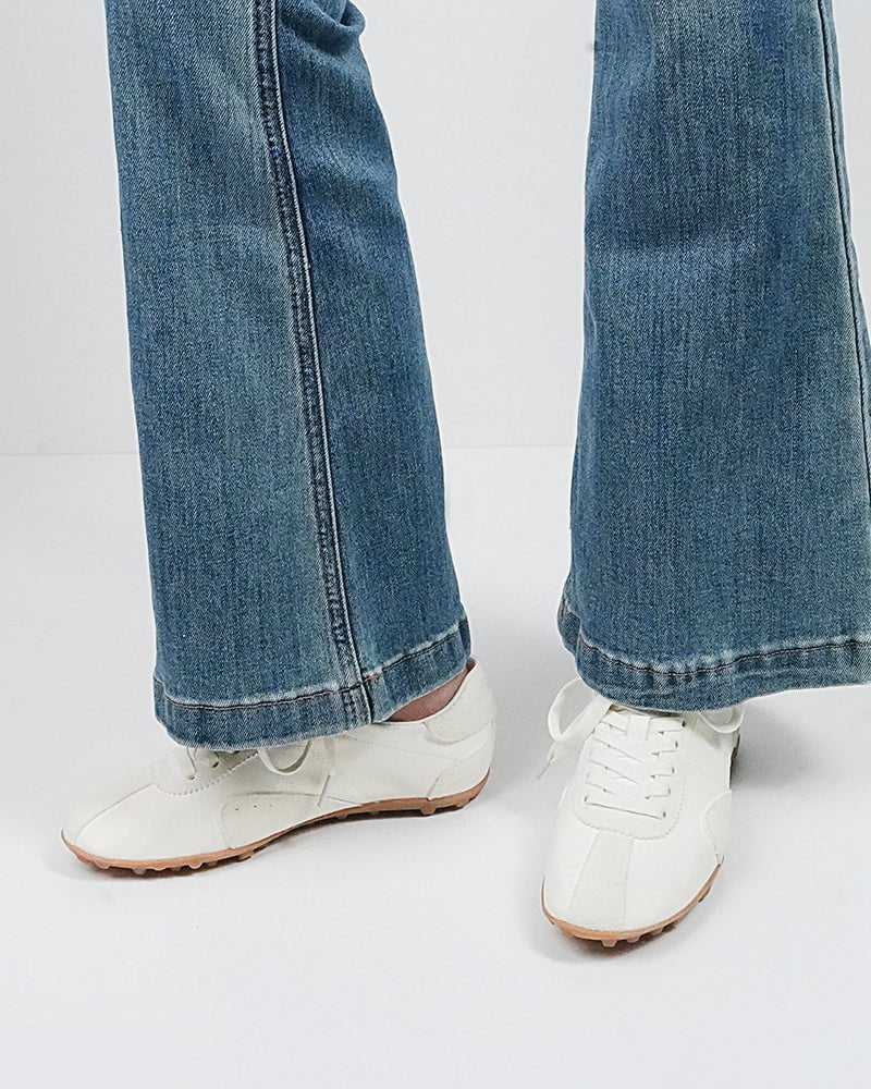 Retro Suede Nappa Leather Textured Sole Sneakers