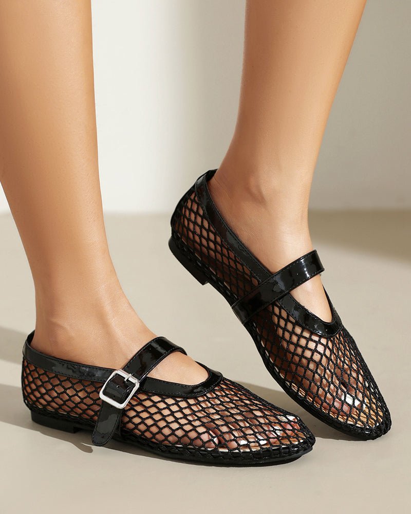 Mesh Mary Jane Flat Lightweight  Sandals