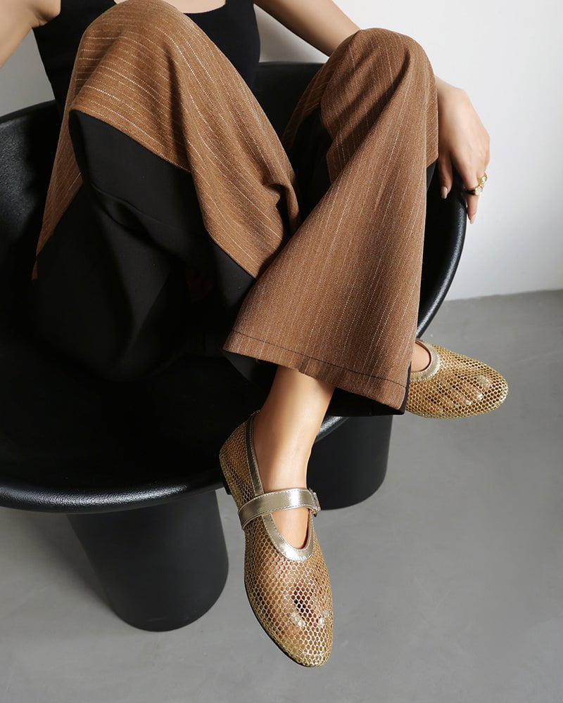 Mesh Mary Jane Flat Lightweight  Sandals