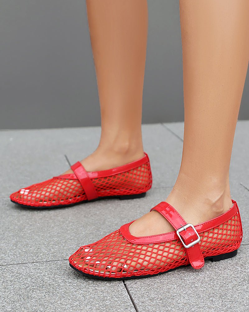 Mesh Mary Jane Flat Lightweight  Sandals