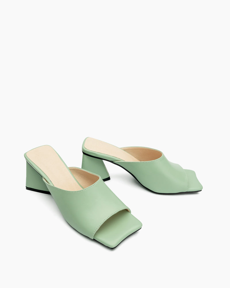 Minimalist Solid Color Chunky Heel Sandals