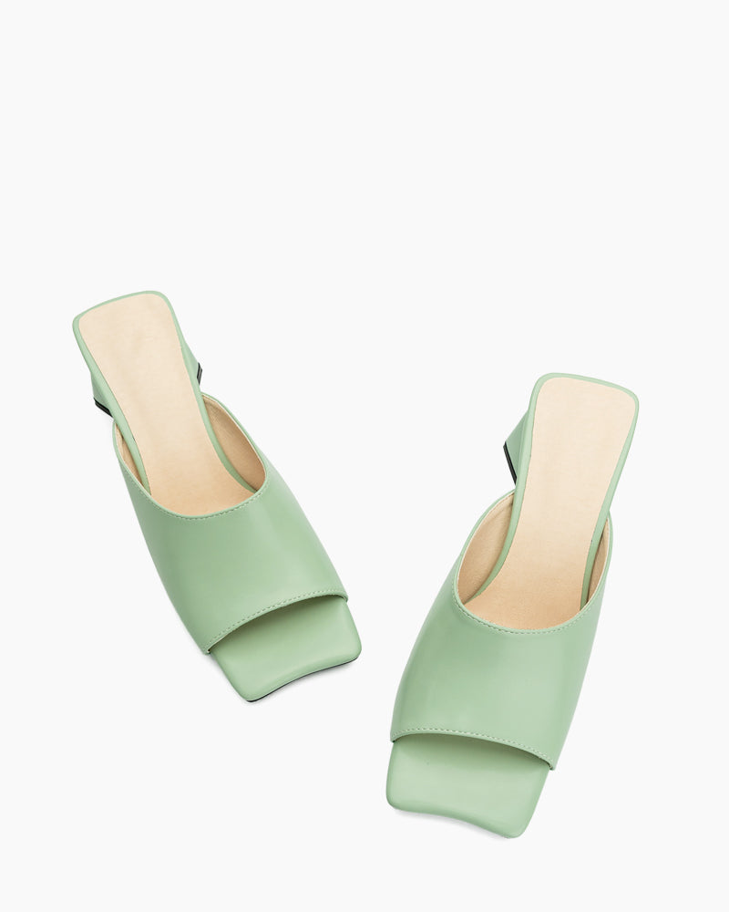 Minimalist Solid Color Chunky Heel Sandals