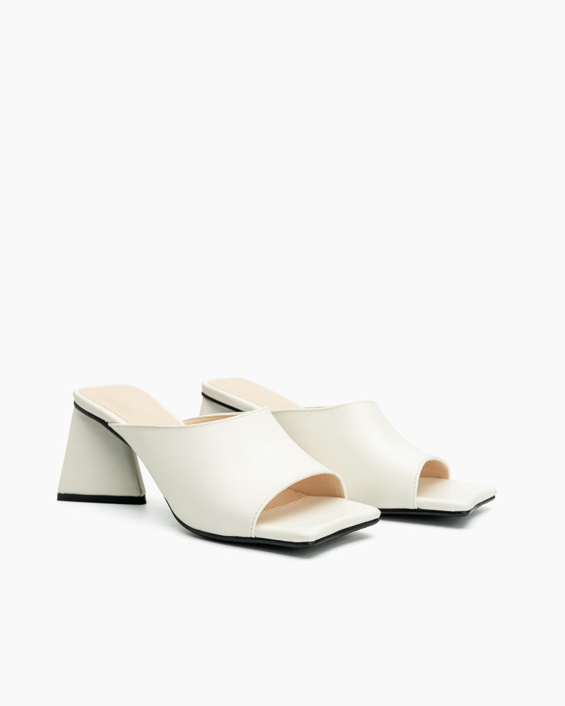 Minimalist Solid Color Chunky Heel Sandals
