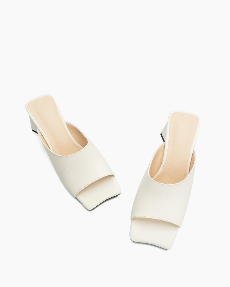Minimalist Solid Color Chunky Heel Sandals