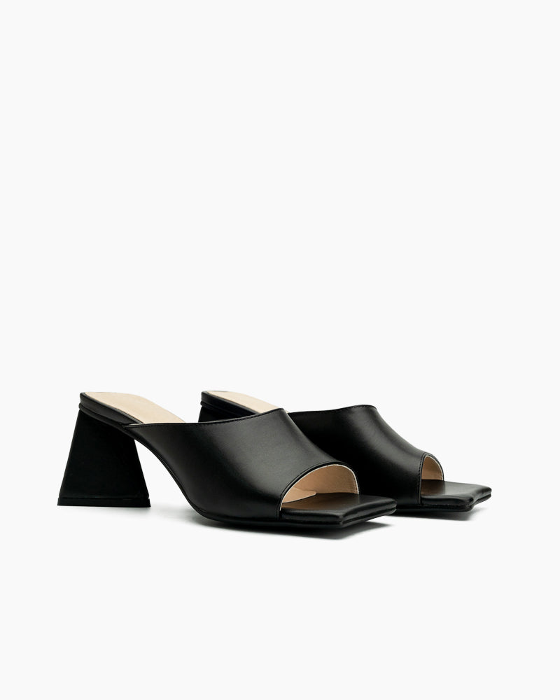 Minimalist Solid Color Chunky Heel Sandals