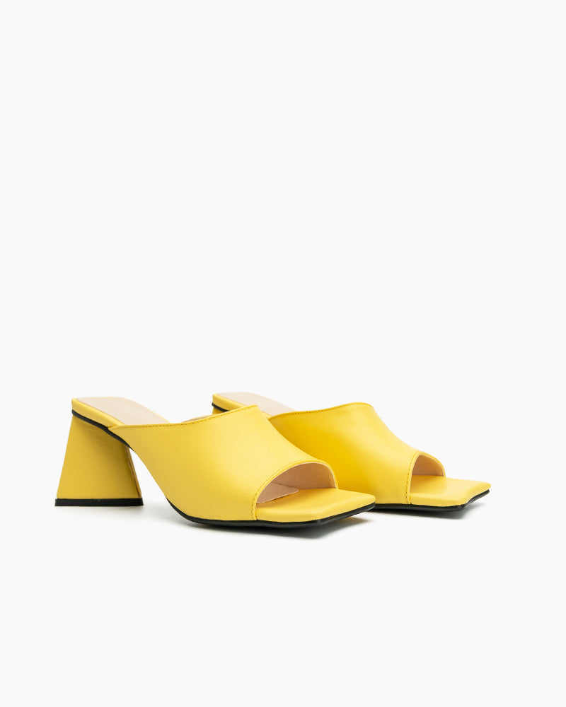 Minimalist Solid Color Chunky Heel Sandals