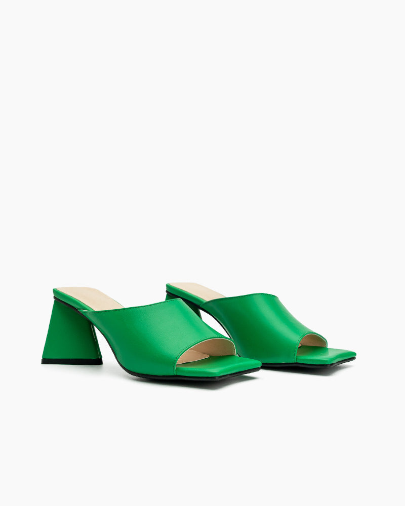 Minimalist Solid Color Chunky Heel Sandals