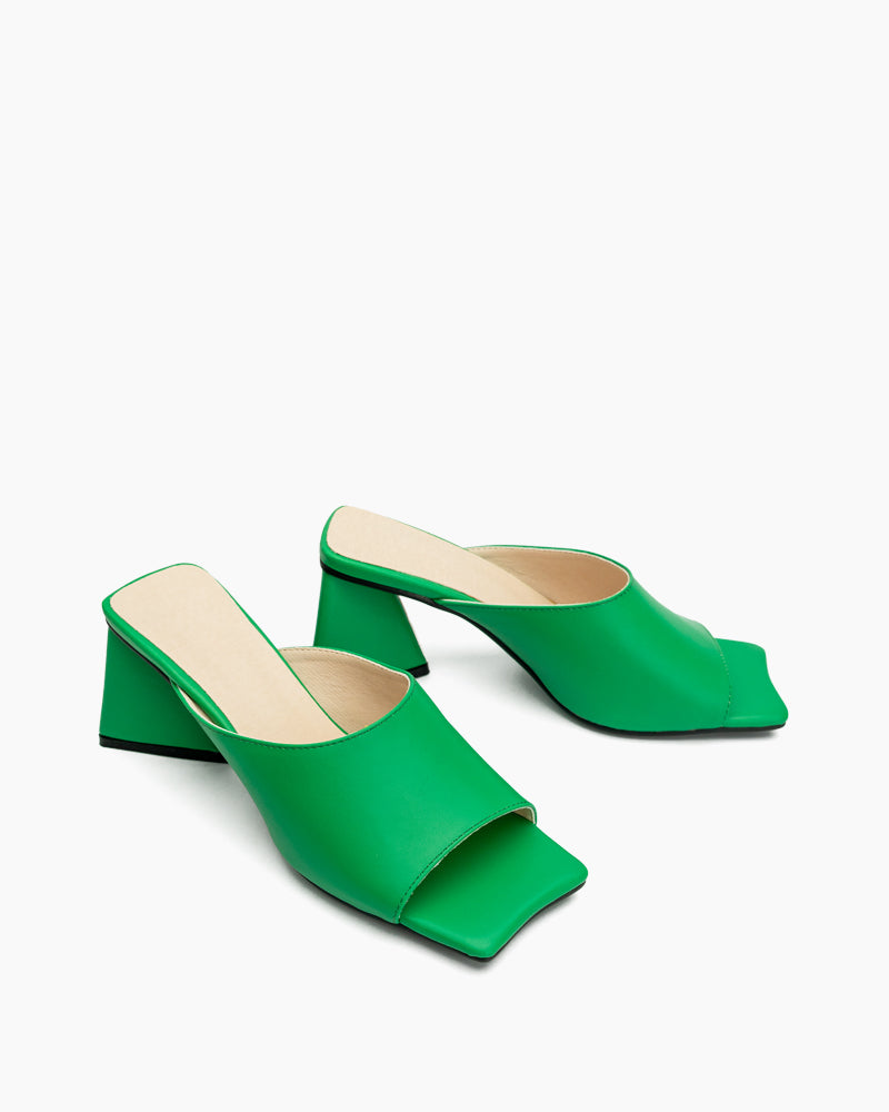 Minimalist Solid Color Chunky Heel Sandals