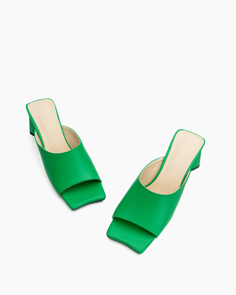 Minimalist Solid Color Chunky Heel Sandals