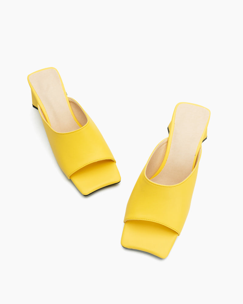 Minimalist Solid Color Chunky Heel Sandals