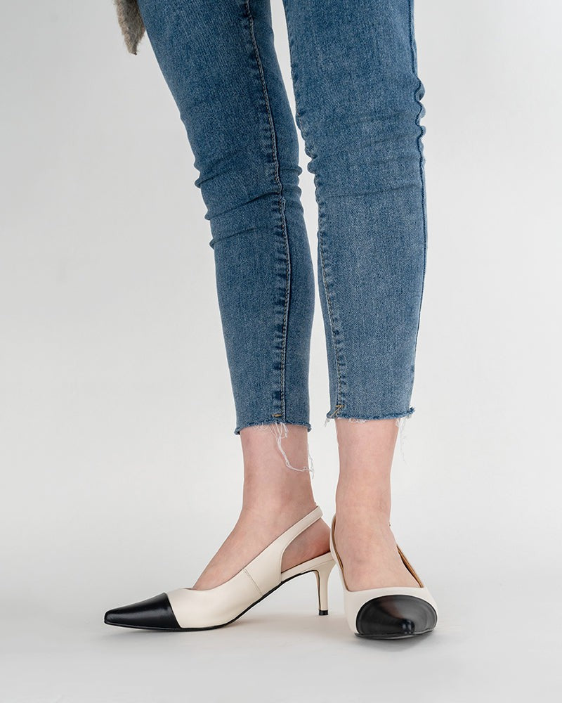 Colorblock Cutout Slingback Sandals