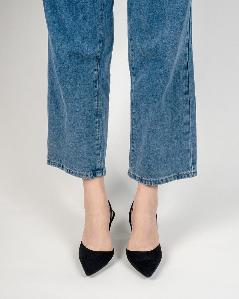 Mid Heel Minimalist Suede Pointed Toe Pumps