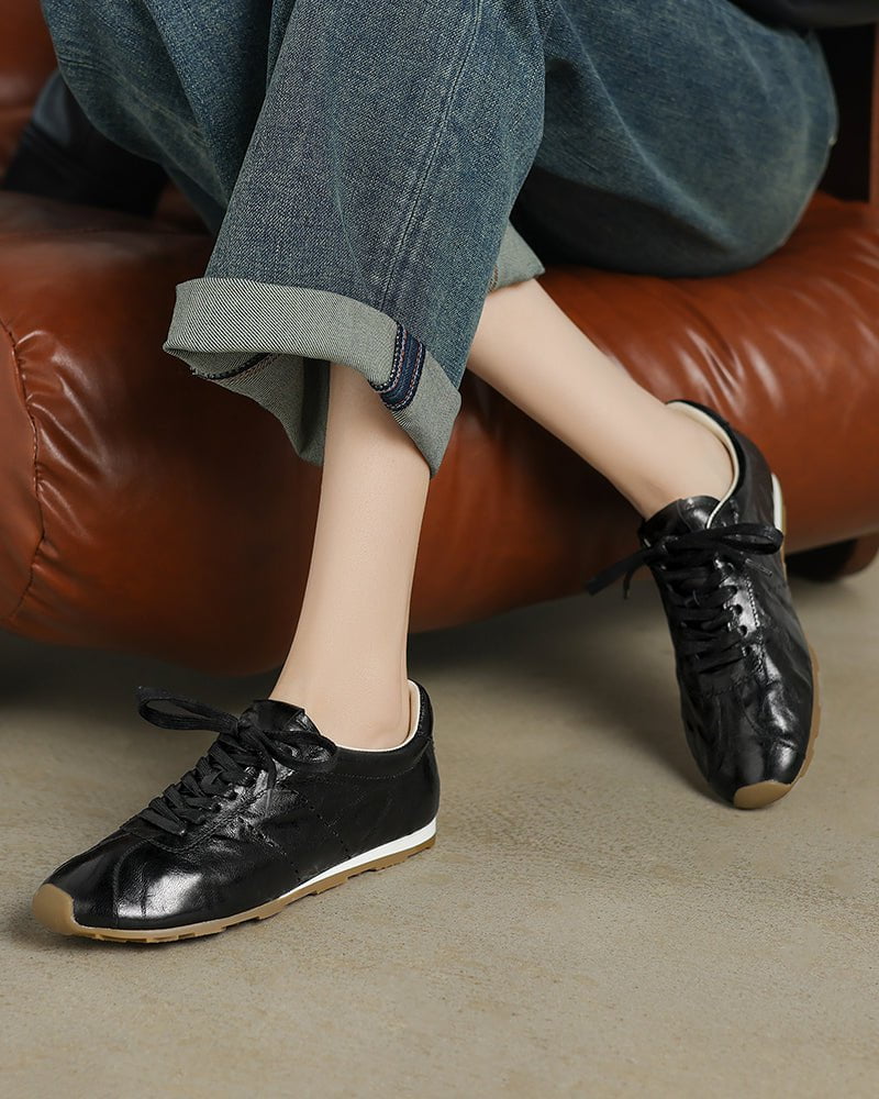 Contrast Nappa Leather Lightweight Sole Sneaker