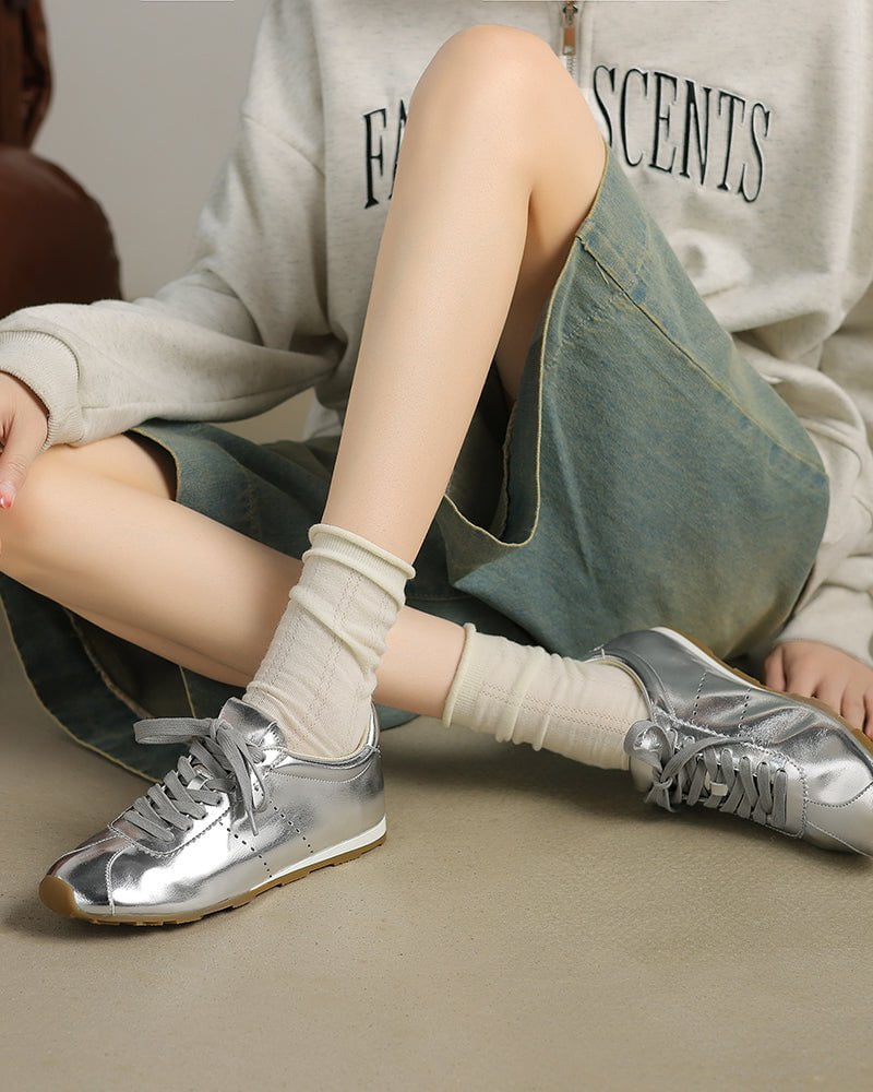 Contrast Nappa Leather Lightweight Sole Sneaker