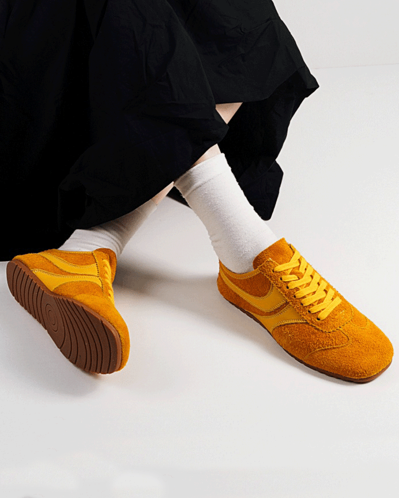 Color Pop Retro Suede Nappa Leather Sneakers