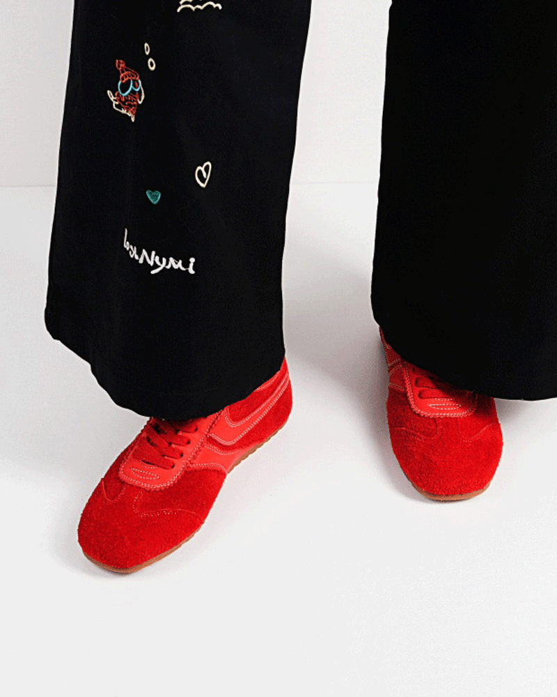 Color Pop Retro Suede Nappa Leather Sneakers