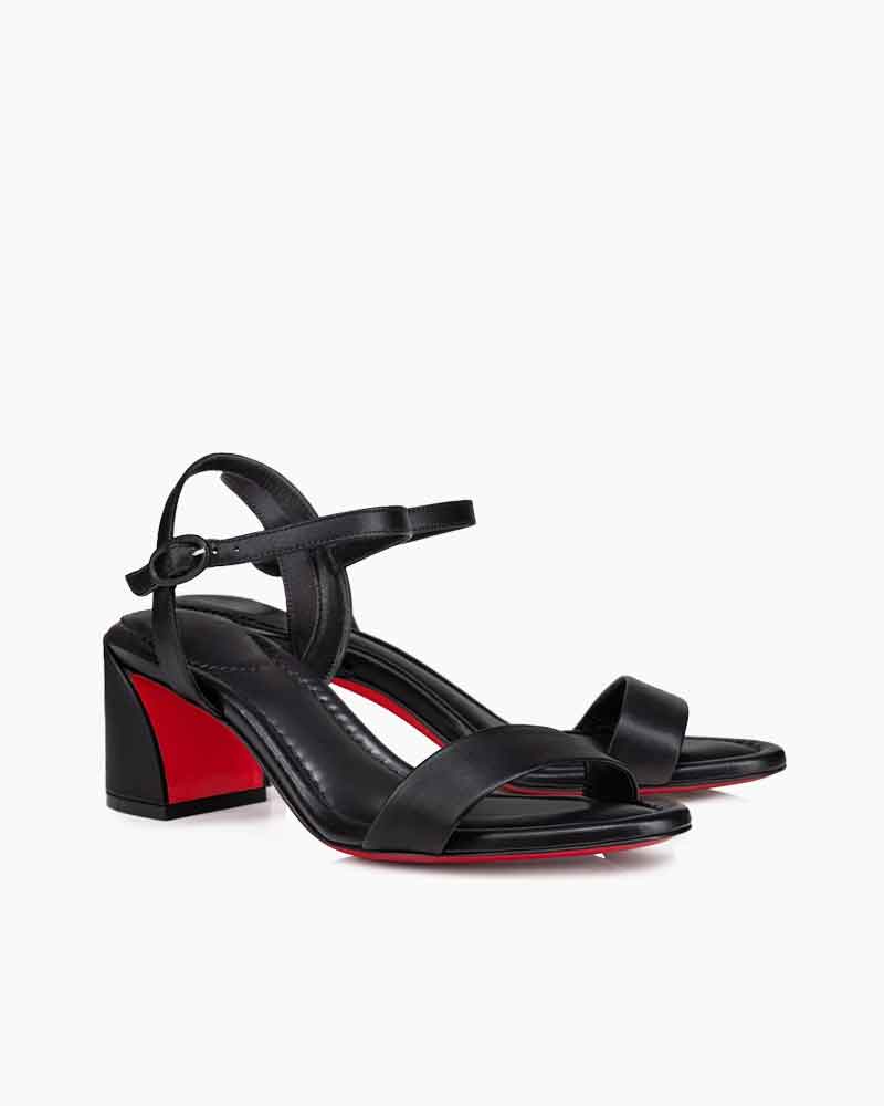 Miss Series - 55mm Leather Block Heel Sandals