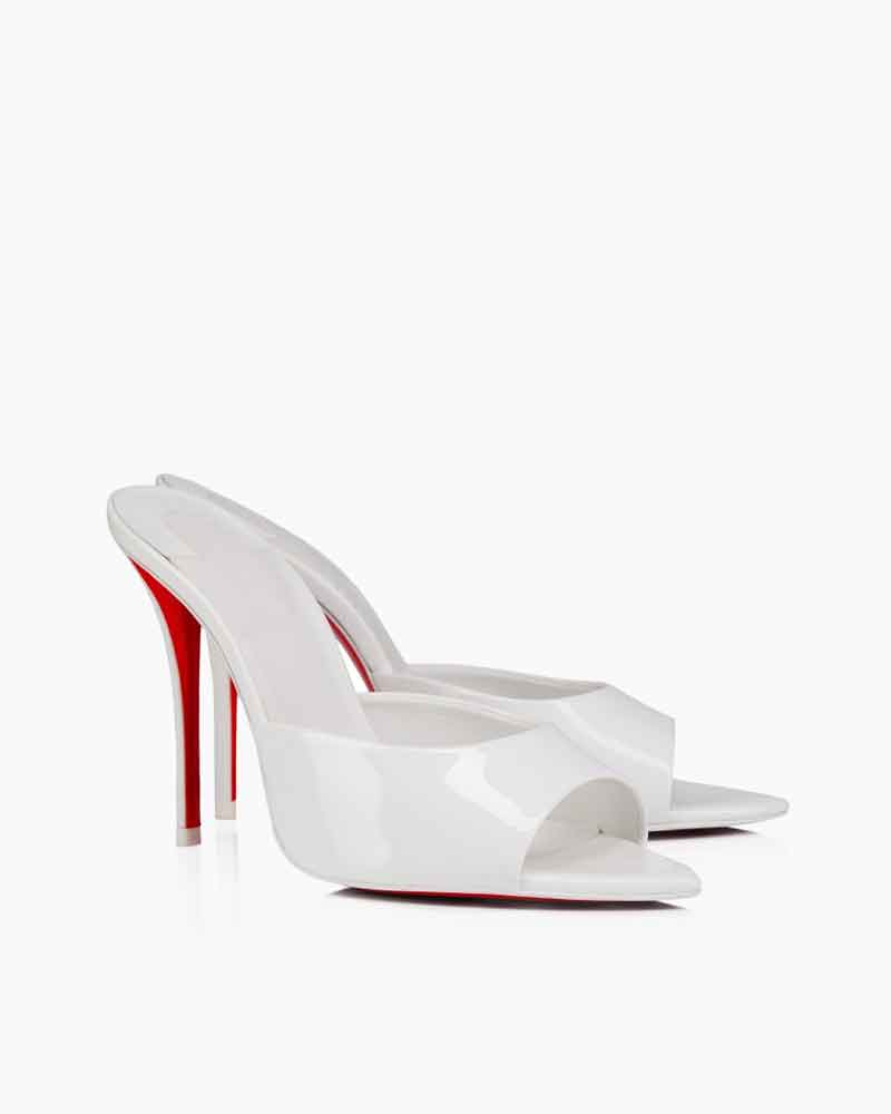 Miss Series - 100mm Patent Leather Mules Stiletto Heels